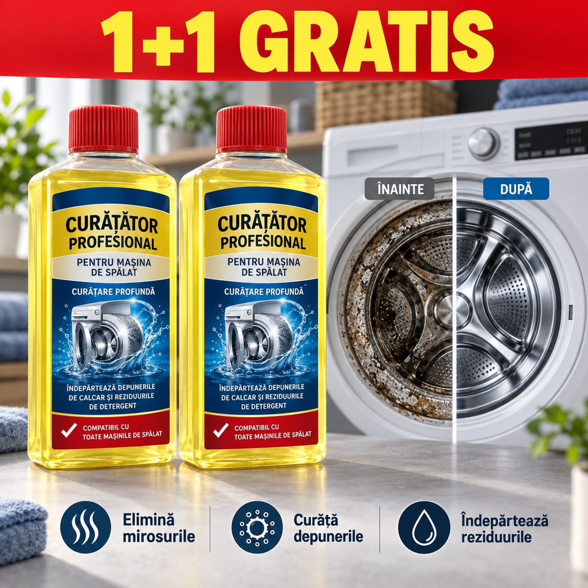 Curățător pentru Mașina de Spălat - PROMOȚIE DE TOAMNĂ – 1+1 GRATIS